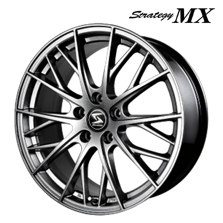 【お買い物マラソン 7/19(日)20:00～】17インチ 5H114.3 7J 7J+52 5穴 ストラテジーMX ホイール (1本/2本/4本) ダークグレー BILLET STAR JAPAN Strategy MX 送料無料 ビレットスタージャパン｜カーパーツ倉庫