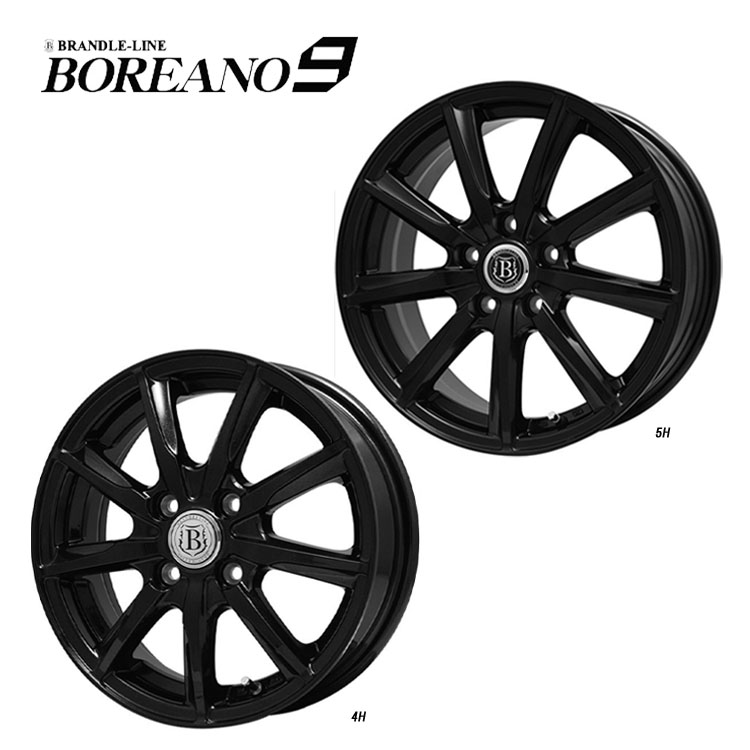 18インチ 5H114.3 7.5J 7.5J+48 5穴 ボレアノ9 ホイール (1本/2本/4本) パールブラック BRANDLE-LINE BOREANO9 送料無料 ブランドルライン