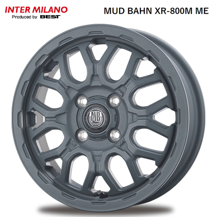 14インチ 4H100 4.5J 4.5J+45 4穴 マッドバーン XR-800M ME ホイール (1本/2本/4本) チッピンググレー BEST MUD BAHN XR-800M ME 送料無料 ベスト