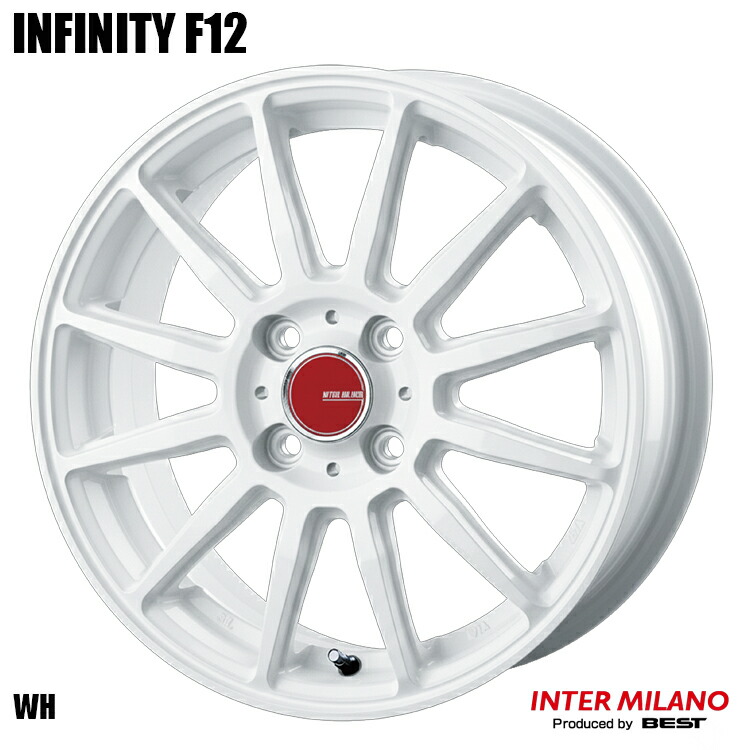 14インチ 4H100 4.5J 4.5J+45 4穴 インフィニティ F12 ホイール (1本/2本/4本) ホワイト BEST INFINITY F12 送料無料 ベスト