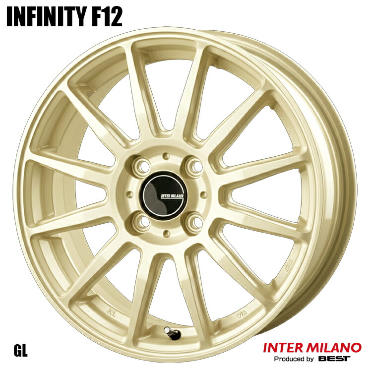 15インチ 4H100 5.5J 5.5J+43 4穴 インフィニティ F12 ホイール (1本/2本/4本) ゴールド BEST INFINITY F12 送料無料 ベスト