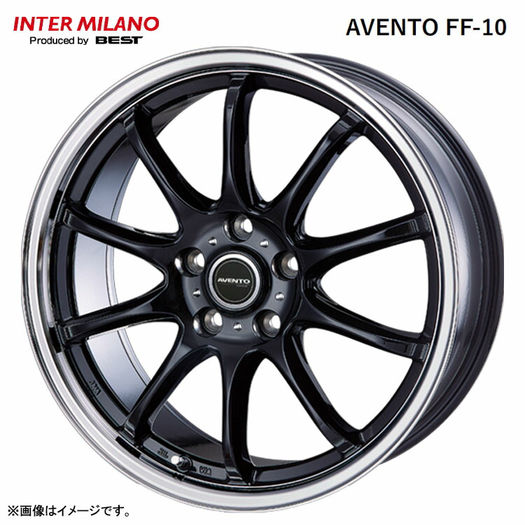 18インチ 5H114.3 7.5J 7.5J+38 5穴 アヴェント FF-10 ホイール (1本/2本/4本) ブラック/リムポリッシュ BEST AVENTO FF-10 送料無料 ベスト