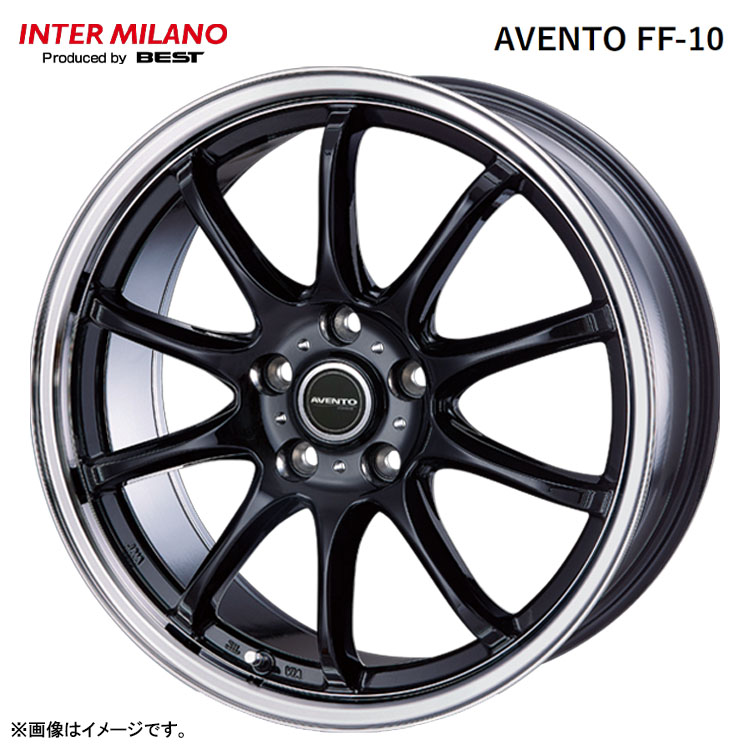 17インチ 5H120 6.5J 6.5J+40 5穴 アヴェント FF-10　 ホイール (1本/2本/4本) ブラック/リムポリッシュ BEST AVENTO FF-10 トヨタ純正平座ナット対応 送料無料 ベスト