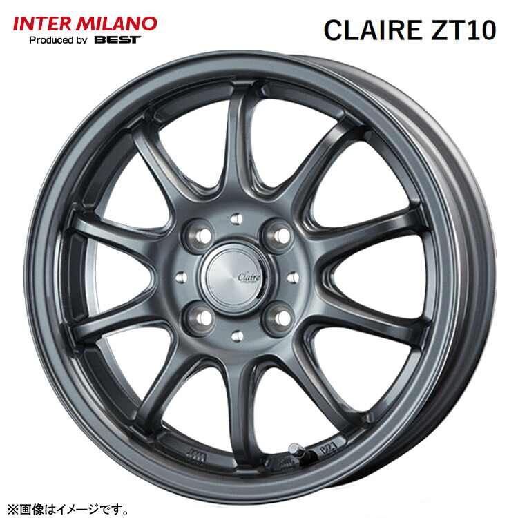 12インチ 4H100 4J 4J+42 4穴 クレールZT10 ホイール (1本/2本/4本) ガンメタ BEST CLAIRE ZT10 送料無料 ベスト