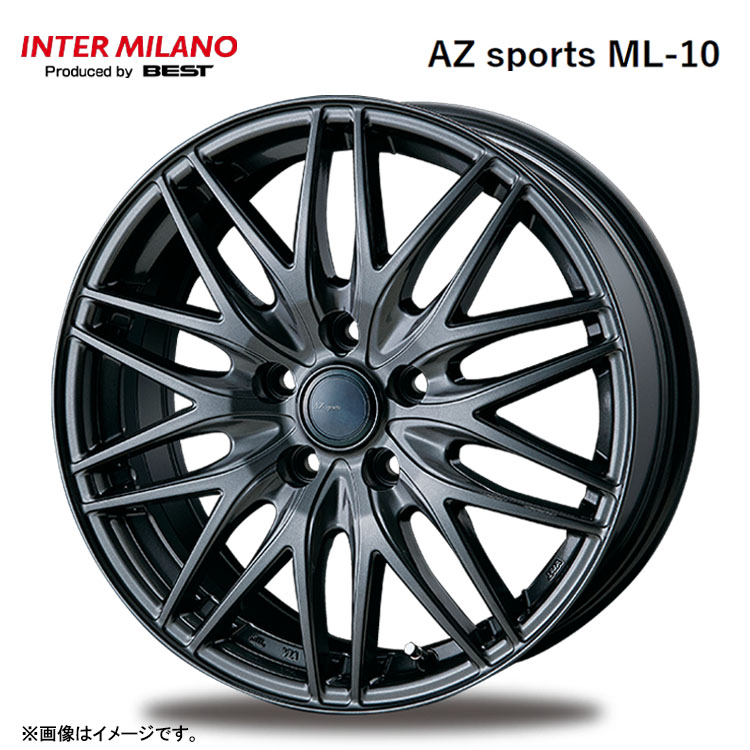 15インチ 4H100 5.5J 5.5J+45 4穴 エーゼットスポーツ ML-10 ホイール (1本/2本/4本) ダークグレーメタリック BEST AZ sports ML-10 送料無料 ベスト