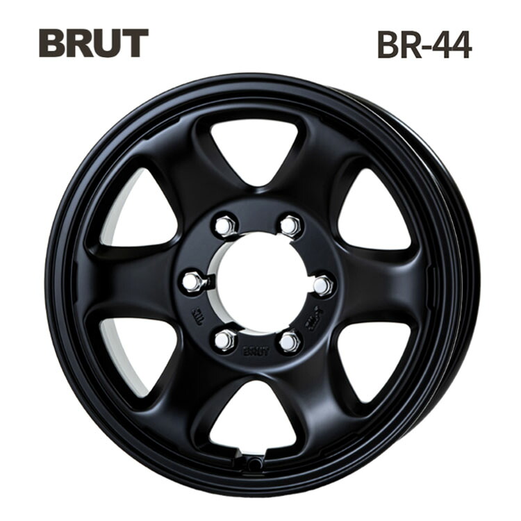 【お買い物マラソン 7/19(日)20:00~】16インチ 6H139.7 6.5J 6.5J+5 6穴 BR-44 ホイール (1本/2本/4本) ミリタリーブラック BRUT BR-44 送料無料 ブルート|カーパーツ倉庫