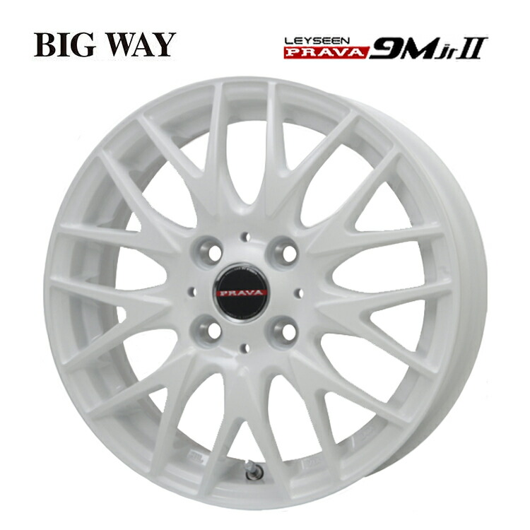 15インチ 4H100 4.5J 4.5J+45 4穴 レイシーン プラバ9MJr2 ホイール (1本/2本/4本) ホワイト BIGWAY LEYSEEN PRAVA9MJr2 送料無料 ビッグウェイ