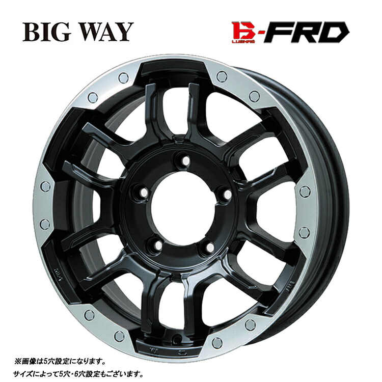 17インチ 5H114.3 7J 7J+45 5穴 ビーラグナス FRD ホイール (1本/2本/4本) マットブラック/ブラッククリア BIGWAY B-LUGNAS FRD 送料無料 ビッグウェイ