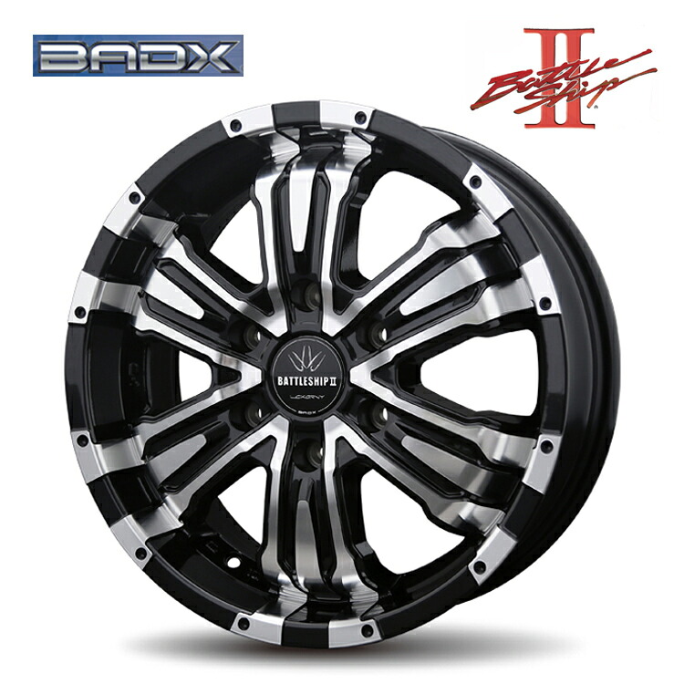 【お買い物マラソン 7/19(日)20:00～】17インチ 6H139.7 6.5J 6.5J+38 6穴 ロクサーニ バトルシップ2 ホイール (1本/2本/4本) ブラックポリッシュ BADX LOXARNY BATTLESHIP2 送料無料 バドックス｜カーパーツ倉庫