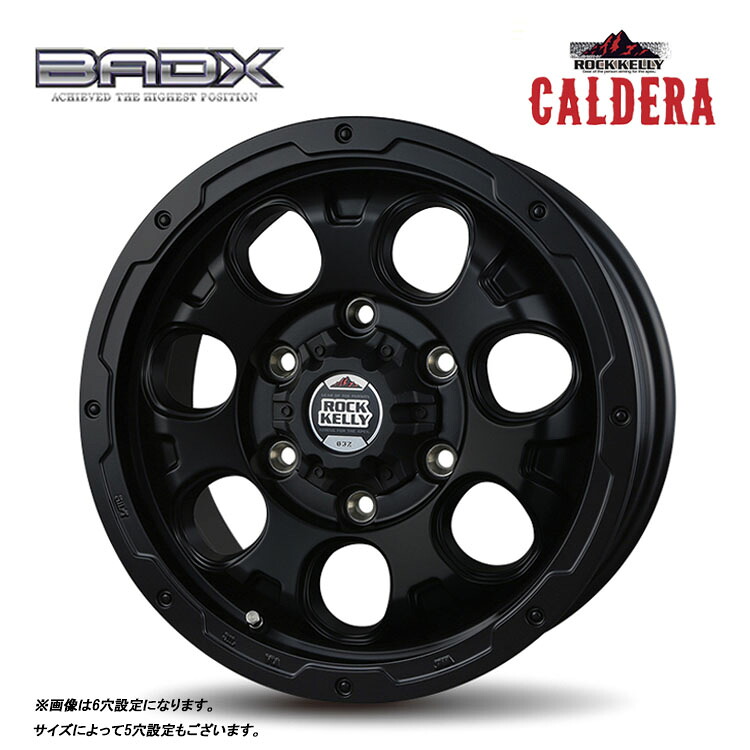 【お買い物マラソン 7/19(日)20:00～】15インチ 6H139.7 6J 6J+33 6穴 ロックケリー カルデラ ホイール (1本/2本/4本) マットブラック BADX ROCK KELLY CALDERA (MBK) 送料無料 バドックス｜カーパーツ倉庫
