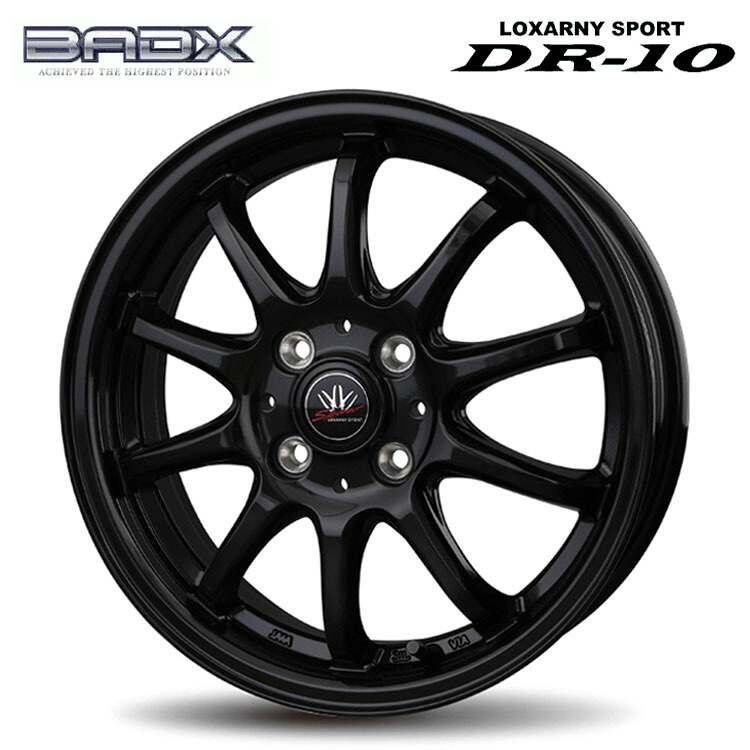 16インチ 4H100 6J 6J+43 4穴 ロクサーニ スポーツ DR-10 ホイール (1本/2本/4本) ガンブラック BADX LOXARNY SPORT DR-10 送料無料 バドックス