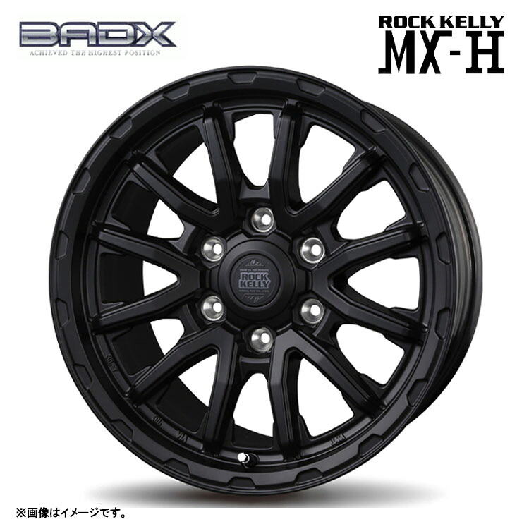 18インチ 6H139.7 8.5J 8.5J+52 6穴 ロックケリー MX-H ホイール (1本/2本/4本) マットブラック BADX ROCK KELLY MX-H 送料無料 バドックス
