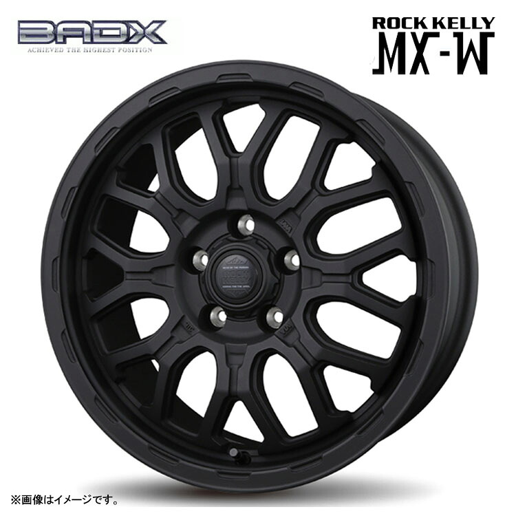15インチ 6H139.7 6J 6J+33 6穴 ロックケリー MX-W ホイール (1本/2本/4本) ブラストブラック BADX ROCK KELLY MX-W 送料無料 バドックス