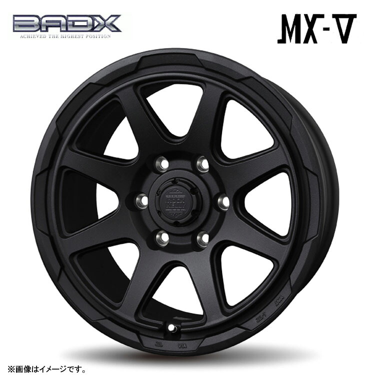 14インチ 4H100 4.5J 4.5J+45 4穴 ロックケリー MX-V ホイール (1本/2本/4本) フリントブラック BADX ROCK KELLY MX-V 送料無料 バドックス 14,476円