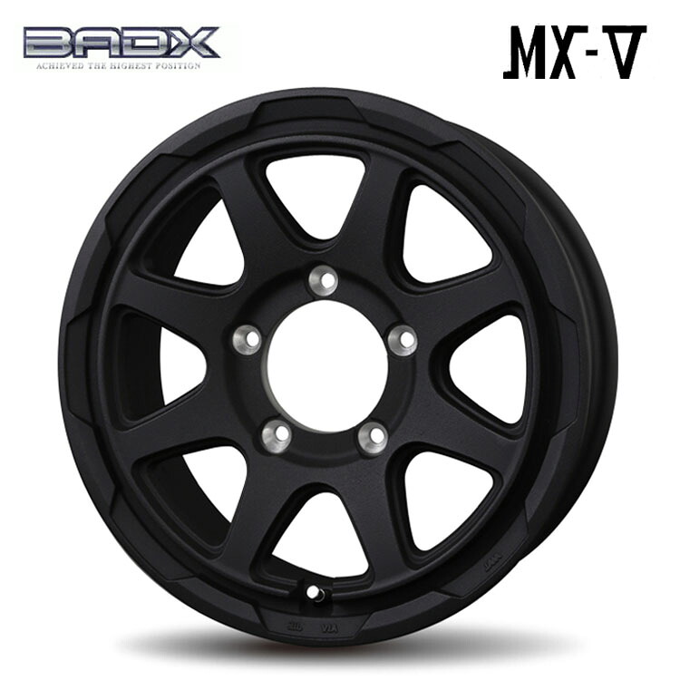 16インチ 5H139.7 5.5J 5.5J+22 5穴 ロックケリー MX-V ホイール (1本/2本/4本) フリントブラック BADX ROCK KELLY MX-V 送料無料 バドックス
