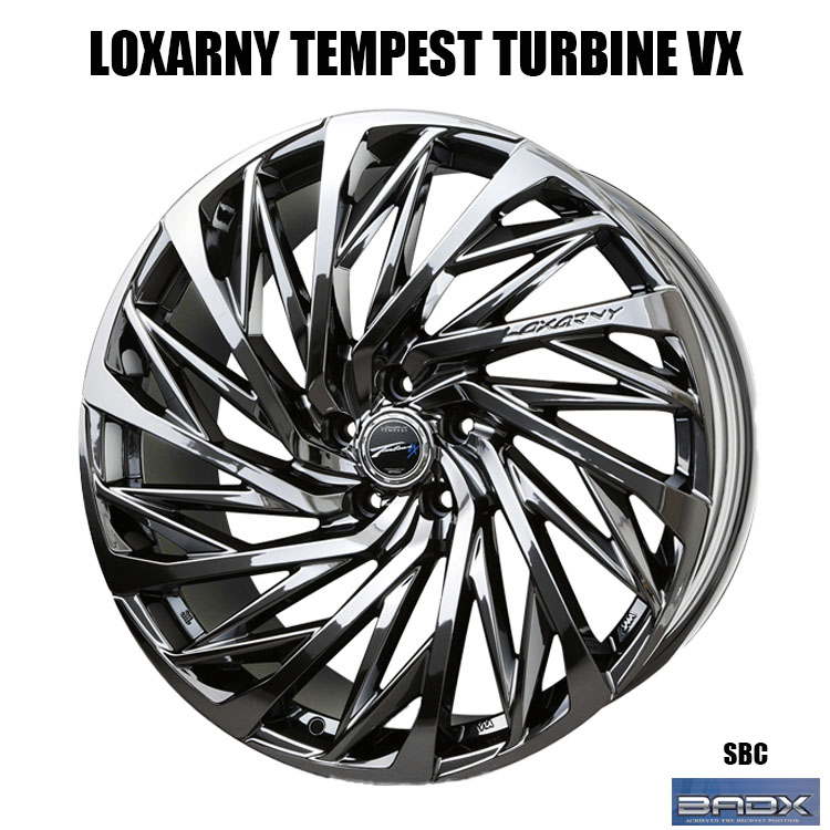 18インチ 5H114.3 7.5J 7.5J+48 5穴 ロクサーニ テンペストタービンVX ホイール (1本/2本/4本) SBC BADX LOXARNY TEMPEST TURBINE VX 送料無料 バドックス