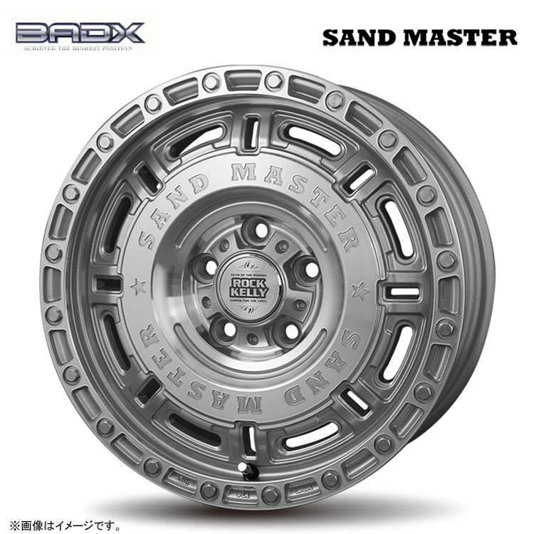 【お買い物マラソン 7/19(日)20:00~】16インチ 5H114.3 7J 7J+35 5穴 ロックケリー サンドマスター ホイール (1本/2本/4本) ブライトシルバーマシンドフェイス BADX ROCK KELLY SAND MASTER 送料無料 バドックス|カーパーツ倉庫