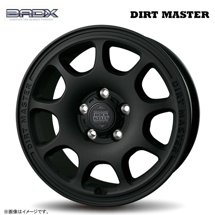 【お買い物マラソン 7/19(日)20:00～】18インチ 5H114.3 7.5J 7.5J+38 5穴 ロックケリー ダートマスター ホイール (1本/2本/4本) ブラストガンブラック BADX ROCK KELLY DIRT MASTER 送料無料 バドックス｜カーパーツ倉庫