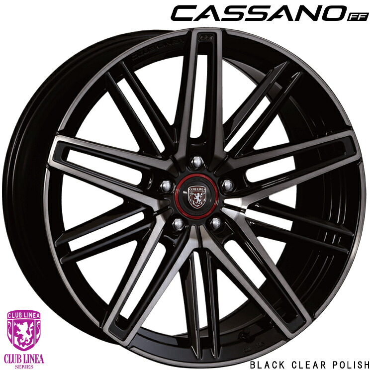 20インチ 5H114.3 9.5J 9.5J+38 5穴 カッサーノFF ホイール (1本/2本/4本) ブラッククリアーポリッシュ CLUB LINEA CASSANO FF (BCP) 送料無料 クラブリネア