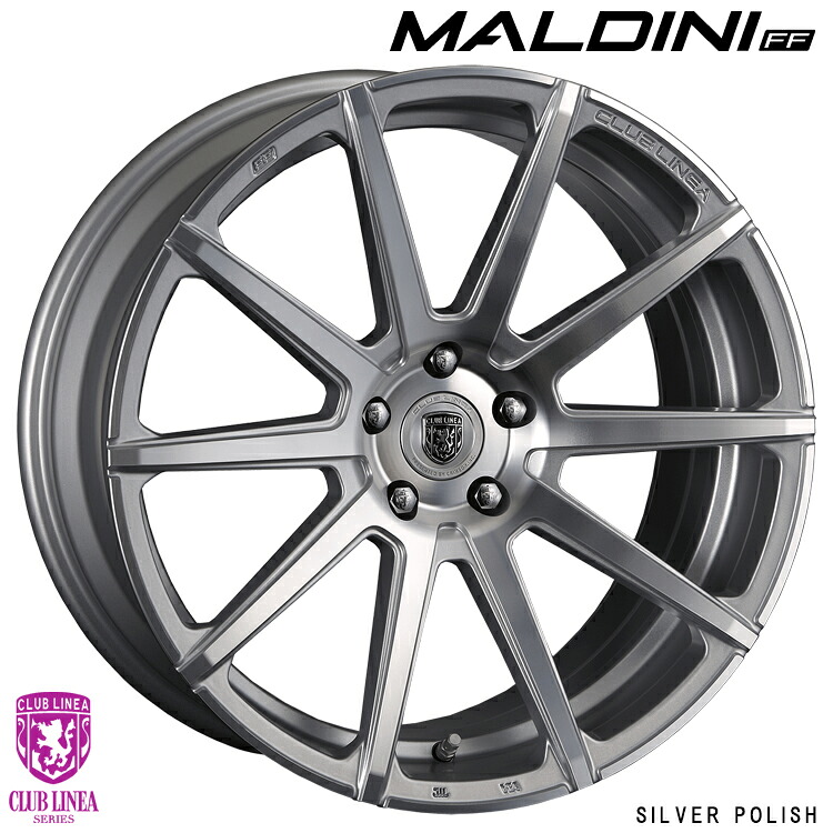 20インチ 5H114.3 8.5J 8.5J+33 5穴 マルディーニFF ホイール (1本/2本/4本) シルバーポリッシュ CLUB LINEA MALDINI FF (SLP) 送料無料 クラブリネア
