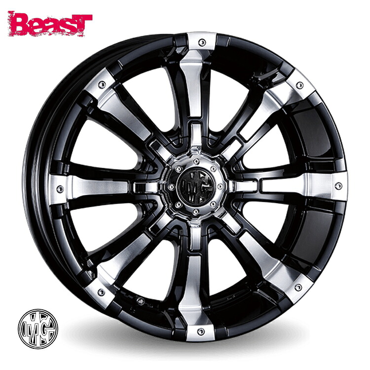 18インチ 5H150 8.5J 8.5J+50 5穴 エムジー ビースト ホイール (1本/2本/4本) STANDARD（BLACK POLISH） CRIMSON MG MG BEAST 送料無料 クリムソン