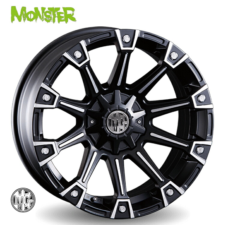 20インチ 6H139.7 8J 8J+35 6穴 エムジー モンスター ホイール (1本/2本/4本) STANDARD（MAT BLACK POLISH） CRIMSON MG MG MONSTER 送料無料 クリムソン