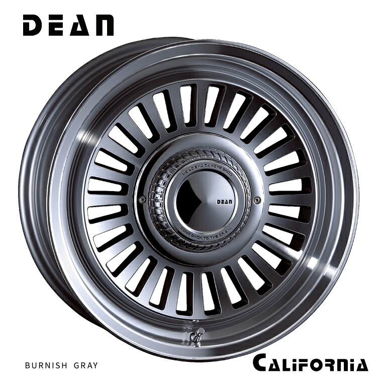 16インチ 6H139.7 6.5J 6.5J+5 6穴 ディーン カリフォルニア ホイール (1本/2本/4本) バーニッシュグレー CRIMSON DEAN CALIFORNIA (BGR) 送料無料 クリムソン