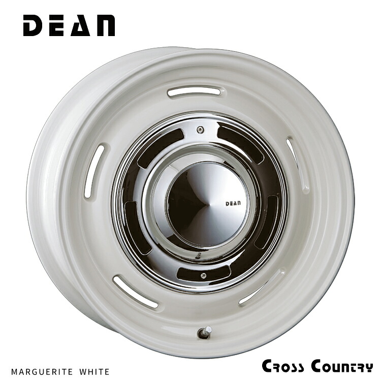 15インチ 4H100 4.5J 4.5J+43 4穴 ディーン クロスカントリー ホイール (1本/2本/4本) MARGUERITE WHITE CRIMSON DEAN CROSS COUNTRY 送料無料 クリムソン