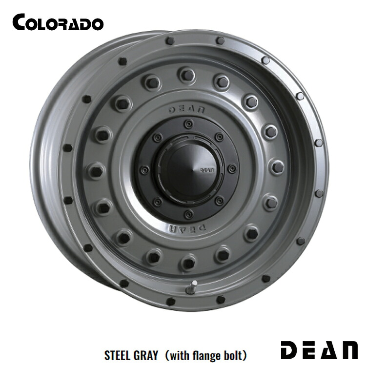 16インチ 6H139.7 6.5J 6.5J+38 6穴 コロラド ホイール (1本/2本/4本) STEEL GRAY（with flange bolt） DEAN COLORADO 送料無料 ディーン