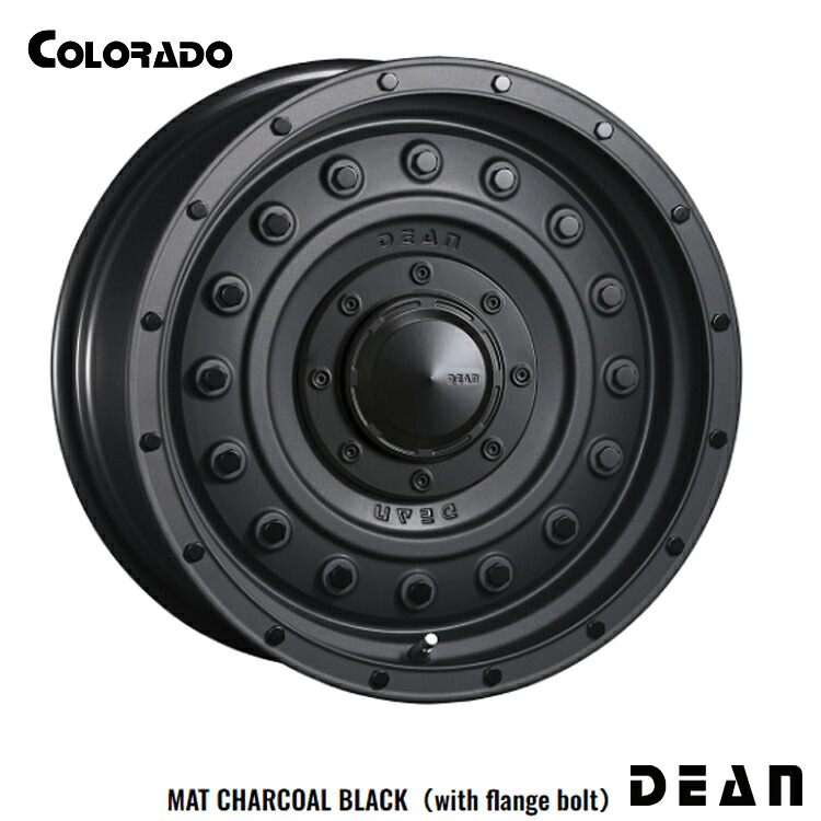 16インチ 10H112/120 7J 7J+40 10穴 コロラド ホイール (1本/2本/4本) MAT CHARCOAL BLACK（with flange bolt） DEAN COLORADO 送料無料 ディーン