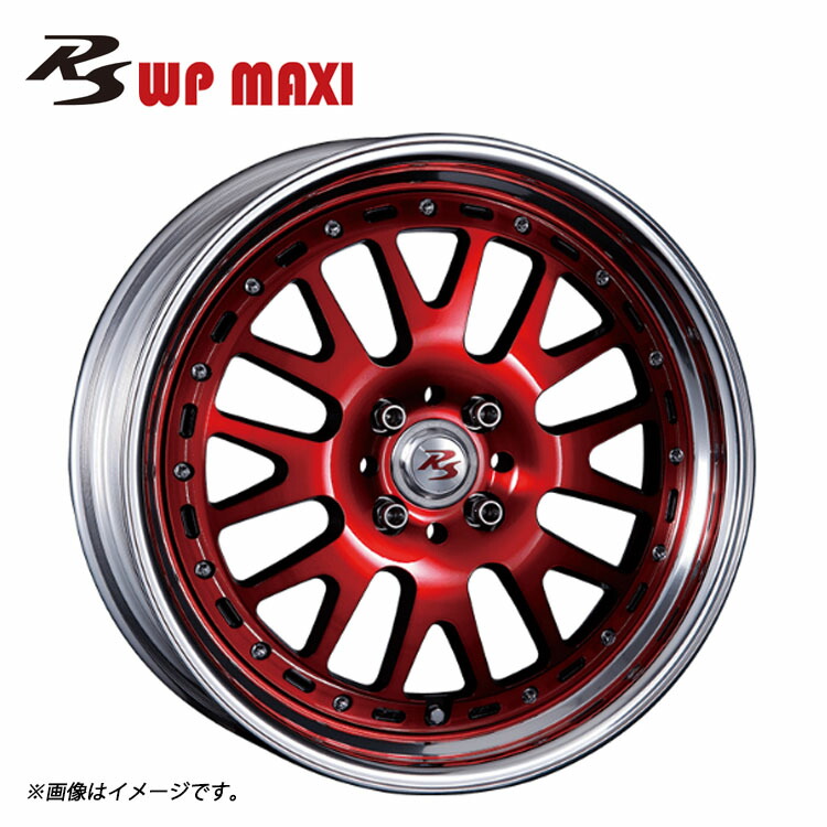 16インチ 5H100 6J 6J+27～21 5穴 RS WP MAXI ミッドディスク 2ピース ホイール (1本/2本/4本) レッドクリア CRIMSON RS WP MAXI Mid Disk 送料無料 クリムソン