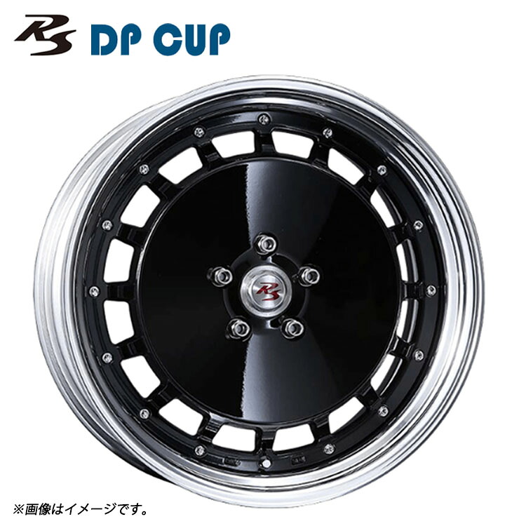 17インチ 4H98 8J 8J+53～6 4穴 RS DP CUP 2ピース Low Disk ホイール (1本/2本/4本) ブラック CRIMSON RS DP CUP 2PIECE Low Disk 送料無料 クリムソン