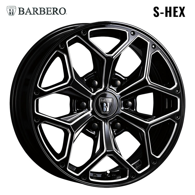 17インチ 6H139.7 6.5J 6.5J+38 6穴 バルベロ S-HEX ホイール (1本/2本/4本) ブラックサイドマシニング CRIMSON BARBERO S-HEX 送料無料 クリムソン|カーパーツ倉庫