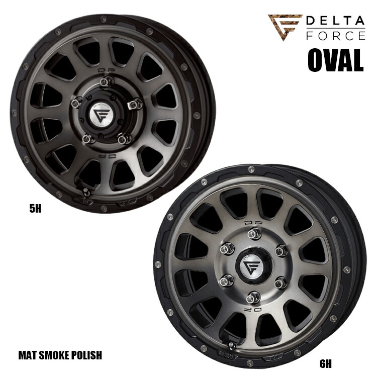 17インチ 5H114.3 8J 8J+35 5穴 オーバル ホイール (1本/2本/4本) マットスモークポリッシュ DELTA FORCE OVAL For ALPHARD 送料無料 デルタフォース|カーパーツ倉庫