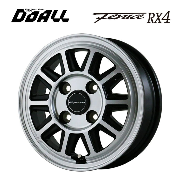 【お買い物マラソン 7/19(日)20:00~】14インチ 4H100 4.5J 4.5J+45 4穴 フェニーチェ RX4 ホイール (1本/2本/4本) ブラックポリッシュ DOALL Fenice RX4 送料無料 ドゥオール|カーパーツ倉庫