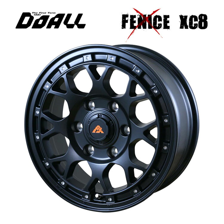 16インチ 6H139.7 6.5J 6.5J+38 6穴 フェニーチェクロス XC8 ホイール (1本/2本/4本) マットブラックミルド DOALL FENICE X XC8 送料無料 ドゥオール