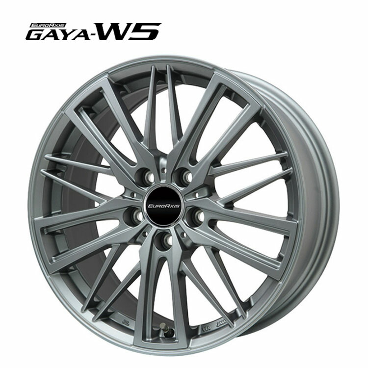16インチ 5H112 6.5J 6.5J+43 5穴 ガヤW5 ホイール (1本/2本/4本) マットチタニウム EURO AXIS GAYA-W5 送料無料 ユーロアクシス