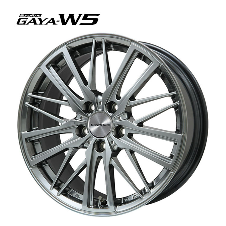 18インチ 5H100 7J 7J+39 5穴 ガヤW5 ホイール (1本/2本/4本) クロームハイパーシルバー EURO AXIS GAYA-W5 送料無料 ユーロアクシス