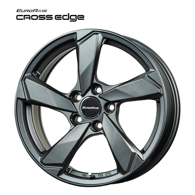 20インチ 5H112 8.5J 8.5J+27 5穴 クロスエッジ ホイール (1本/2本/4本) マットチタニウム EURO AXIS CROSS Edge 送料無料 ユーロアクシス