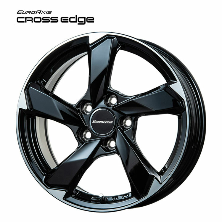 20インチ 5H112 8.5J 8.5J+27 5穴 クロスエッジ ホイール (1本/2本/4本) グロスブラック/カットスポーク EURO AXIS CROSS Edge 送料無料 ユーロアクシス