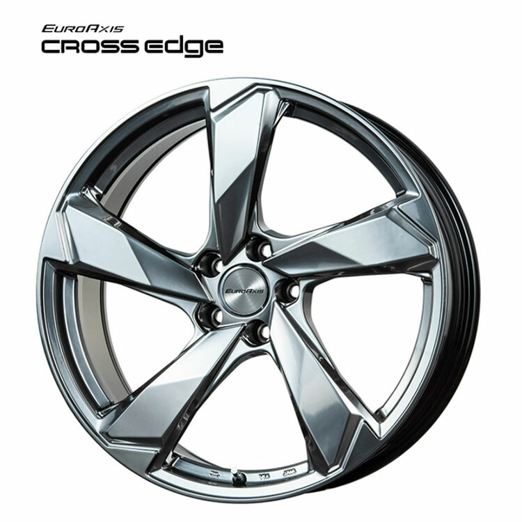 19インチ 5H112 8.5J 8.5J+27 5穴 クロスエッジ ホイール (1本/2本/4本) クロームハイパーシルバー EURO AXIS CROSS Edge 送料無料 ユーロアクシス