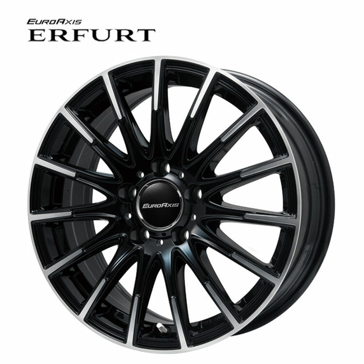 17インチ 5H112 7.5J 7.5J+40 5穴 エアフルト ホイール (1本/2本/4本) ブラックポリッシュ EURO AXIS ERFURT 送料無料 ユーロアクシス