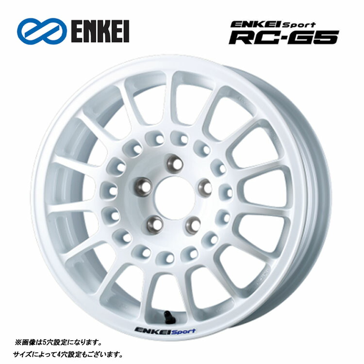 15インチ 5H100 6.5J 6.5J+35 5穴 エンケイスポーツ RC-G5 ホイール (1本/2本/4本) ホワイト ENKEI ENKEI Sport RC-G5 送料無料 エンケイ