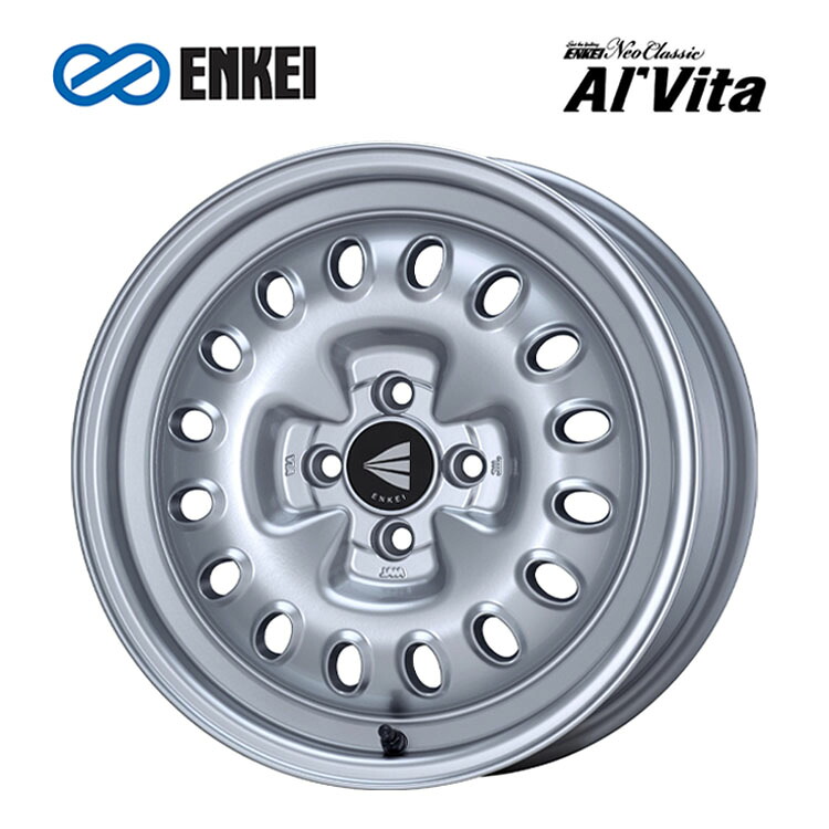 16インチ 4H100 7J 7J+38 4穴 エンケイ ネオクラシック アルヴィータ ホイール (1本/2本/4本) Sparkle Silver ENKEI ENKEI Neo Classic Al'Vita 送料無料 エンケイ