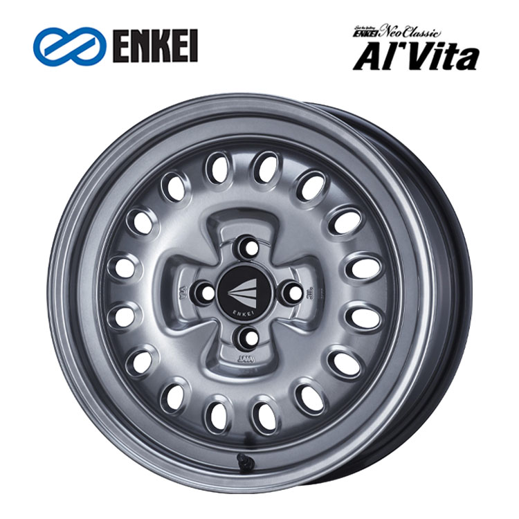 16インチ 4H100 7J 7J+38 4穴 エンケイ ネオクラシック アルヴィータ ホイール (1本/2本/4本) Hyper Silver ENKEI ENKEI Neo Classic Al'Vita 送料無料 エンケイ