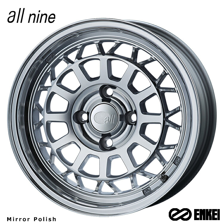 15インチ 4H107.95 6J 6J+22 4穴 オールナイン ネオクラッシック ホイール (1本/2本/4本) Mirror Polish ENKEI all nine Neo Classic 送料無料 エンケイ