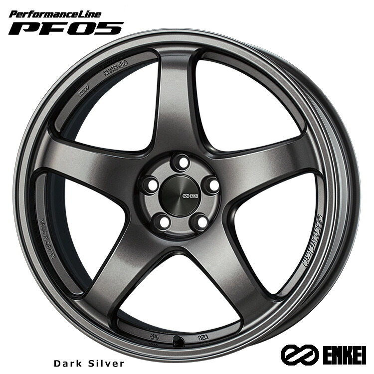 18インチ 5H114.3 9.5J 9.5J+25 5穴 パフォーマンスライン ピーエフゼロゴ ホイール (1本/2本/4本) Dark Silver (DS) ENKEI PerformanceLine PF05 送料無料 エンケイ