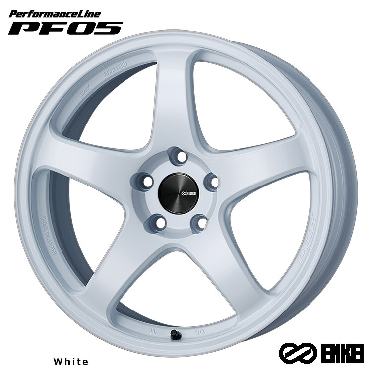 17インチ 4H100 7J 7J+45 4穴 パフォーマンスライン ピーエフゼロゴ ホイール (1本/2本/4本) White (W) ENKEI PerformanceLine PF05 送料無料 エンケイ
