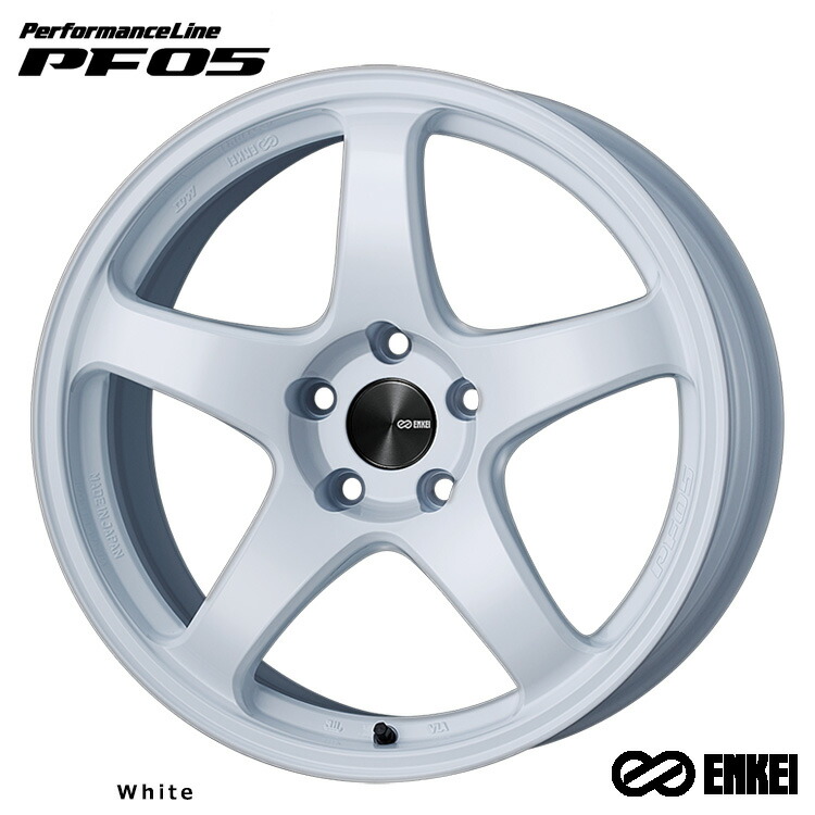 17インチ 5H100 8J 8J+38 5穴 パフォーマンスライン ピーエフゼロゴ ホイール (1本/2本/4本) White (W) ENKEI PerformanceLine PF05 送料無料 エンケイ