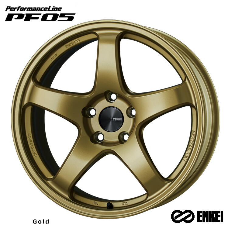 15インチ 4H100 5J 5J+45 4穴 パフォーマンスライン ピーエフゼロゴ ホイール (1本/2本/4本) Gold (G) ENKEI PerformanceLine PF05 送料無料 エンケイ